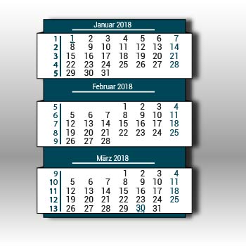 Drei-Monatskalender Werbedruck Staub GmbH