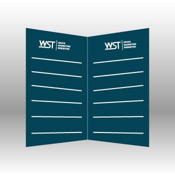 blaue Klappkarte Werbedruck Staub GmbH